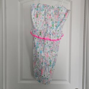 Lilly Pulitzer Pop Lowe Strapless Dress Size 2